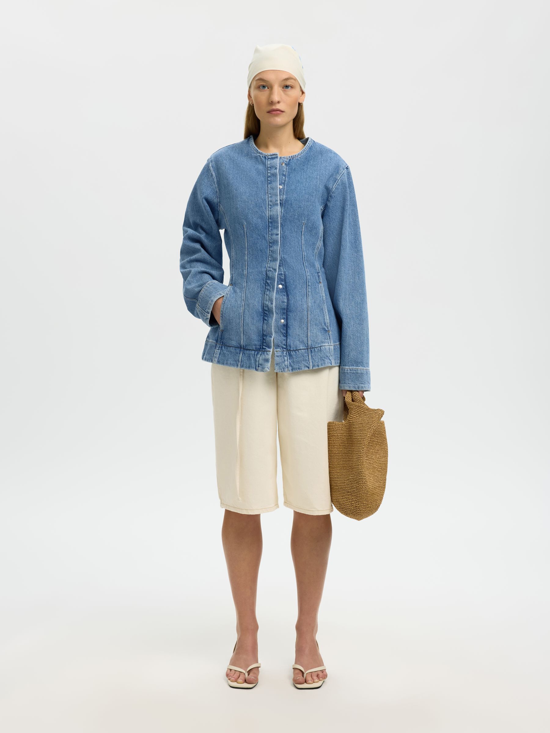 SKRÆDDERSYEDE DENIMJAKKE, Light Blue Denim, highres