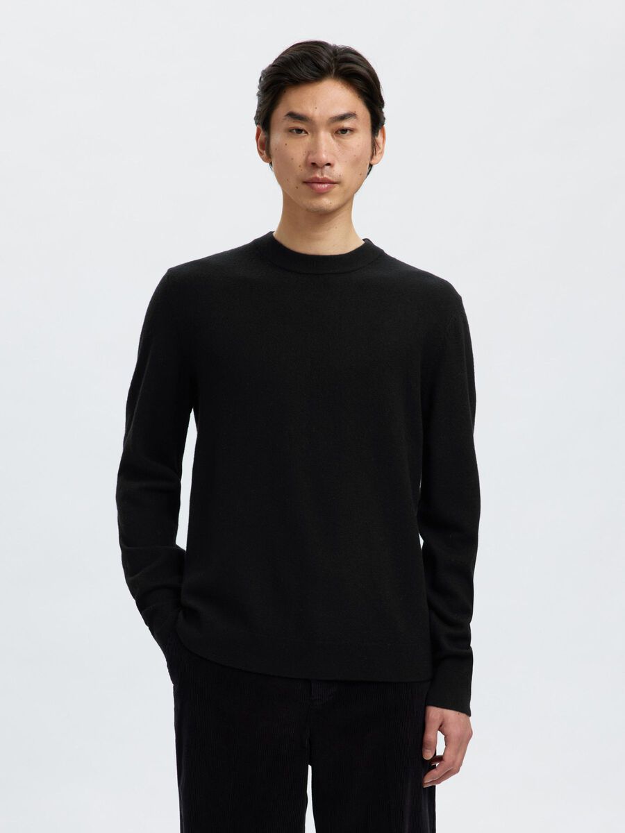Product tile image - 100% MERINO WOOL PULLOVER, Black | 16098204_Black