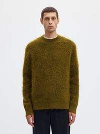 MOHAIRBLANDNING TRÖJA, Fir Green, highres