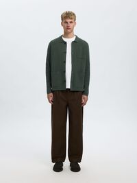 RELAXED FIT KNITTED CARDIGAN, Deep Forest, highres