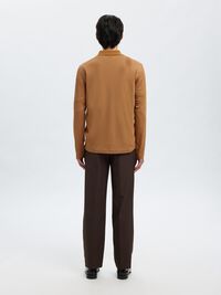 COTTON BLEND POLO SHIRT, Chipmunk, highres