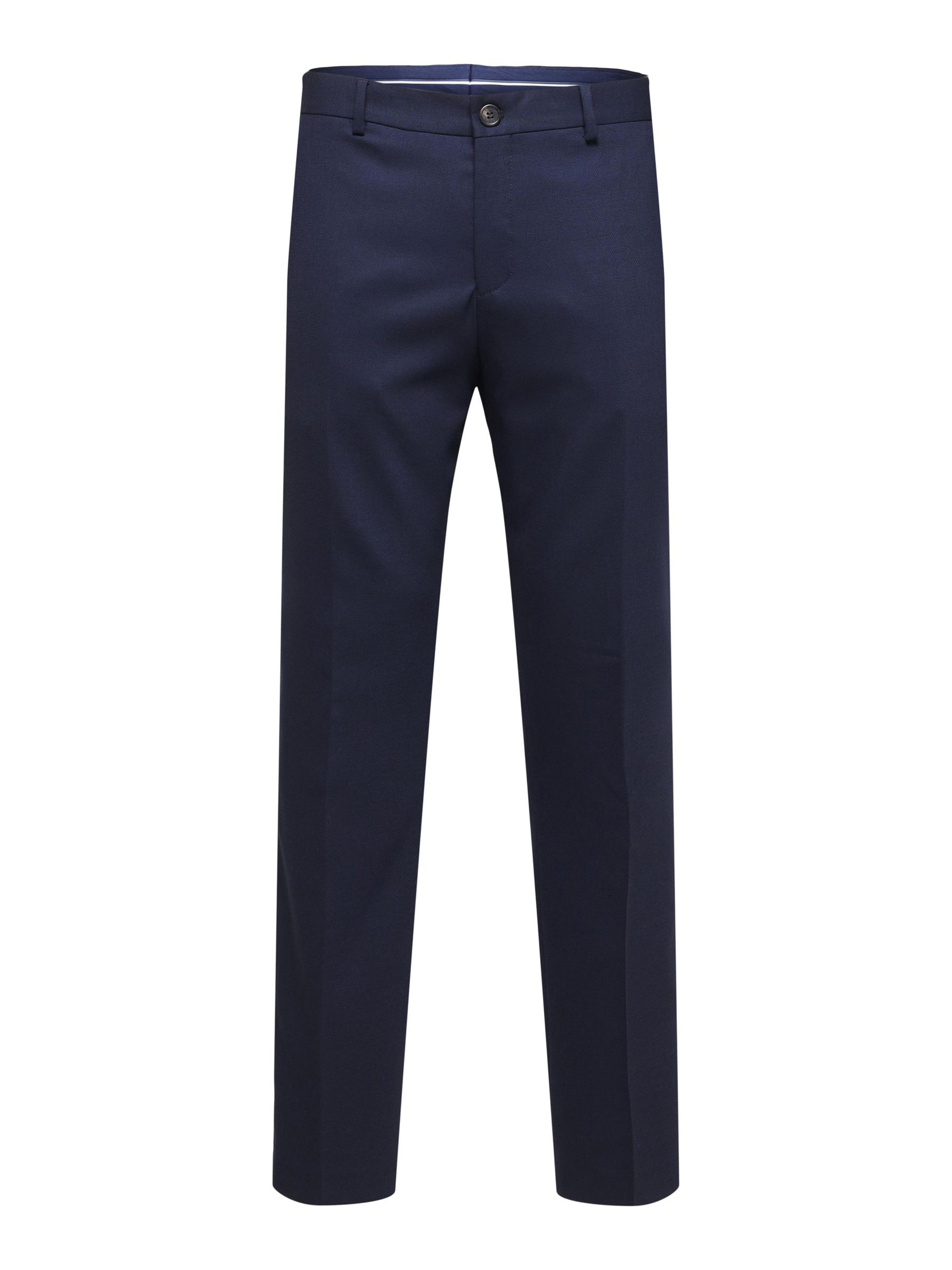 WOVEN WOOL BLEND TROUSERS, Navy Blazer, highres