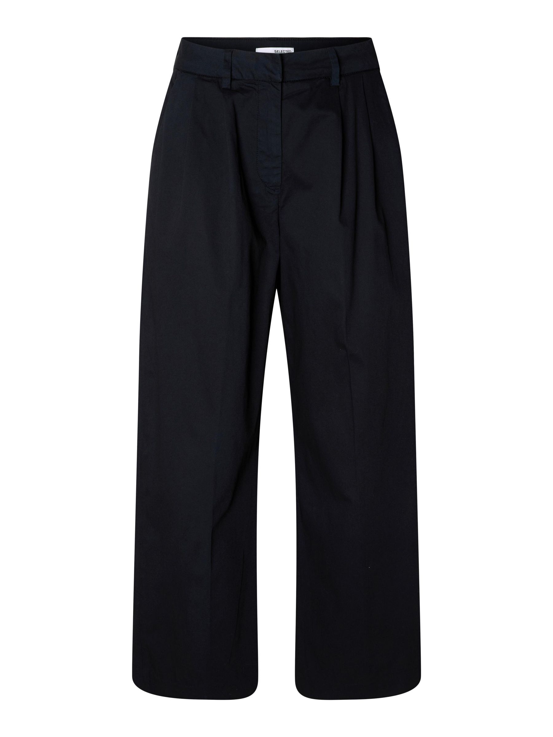 PLEATED WIDE-LEG TROUSERS | Blue | Selected