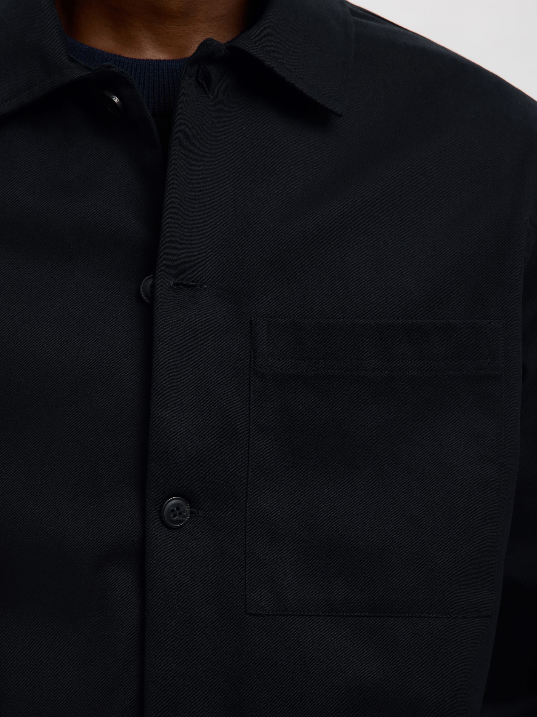 COUPE CLASSIQUE EN COTON SURCHEMISE, Black, highres