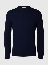 SWETER Z DZIANINY, Navy Blazer, highres