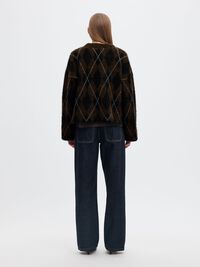 ARGYLE KNITTED JUMPER, Delicioso, highres