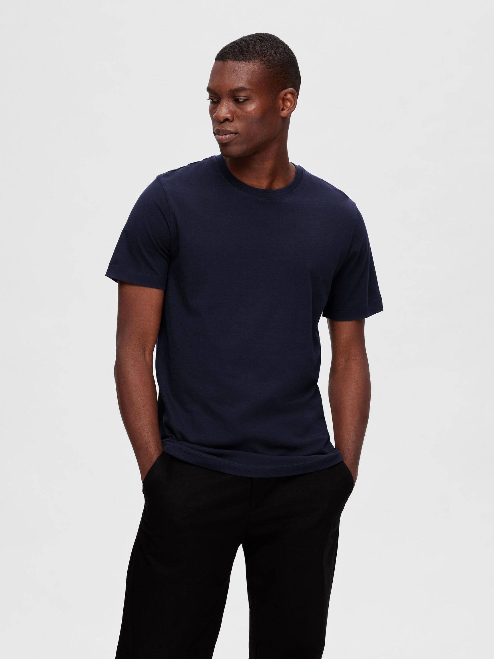 3-PACK COTTON T-SHIRT, Black, highres