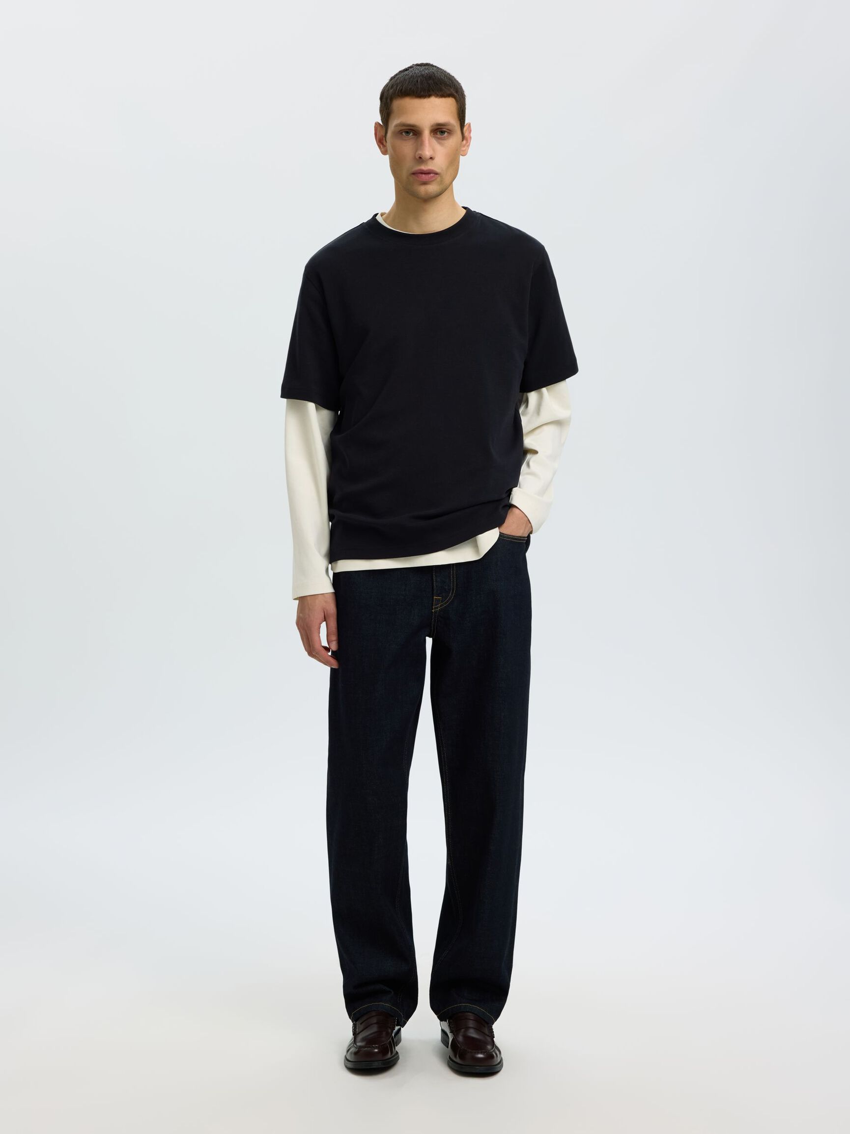 REGULAR FIT T-SHIRT, Black, highres