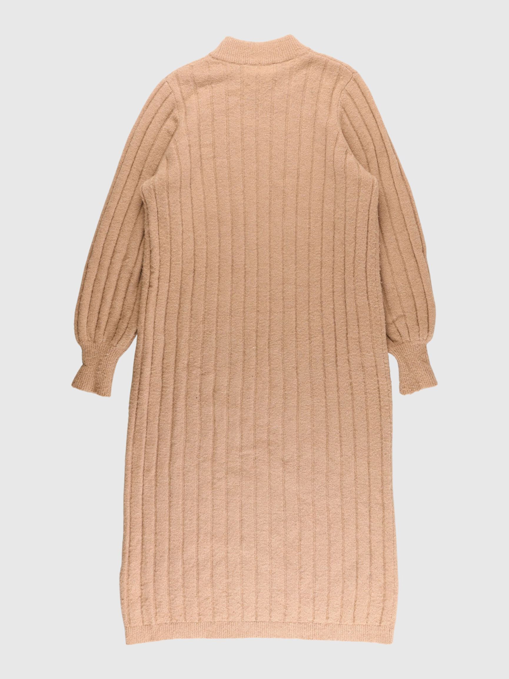RIBGEBREIDE MAXI JURK, Warm Taupe, highres