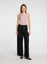 PRENDA SIN MANGAS TOP DE CUELLO EN PICO, Bleached Mauve, highres