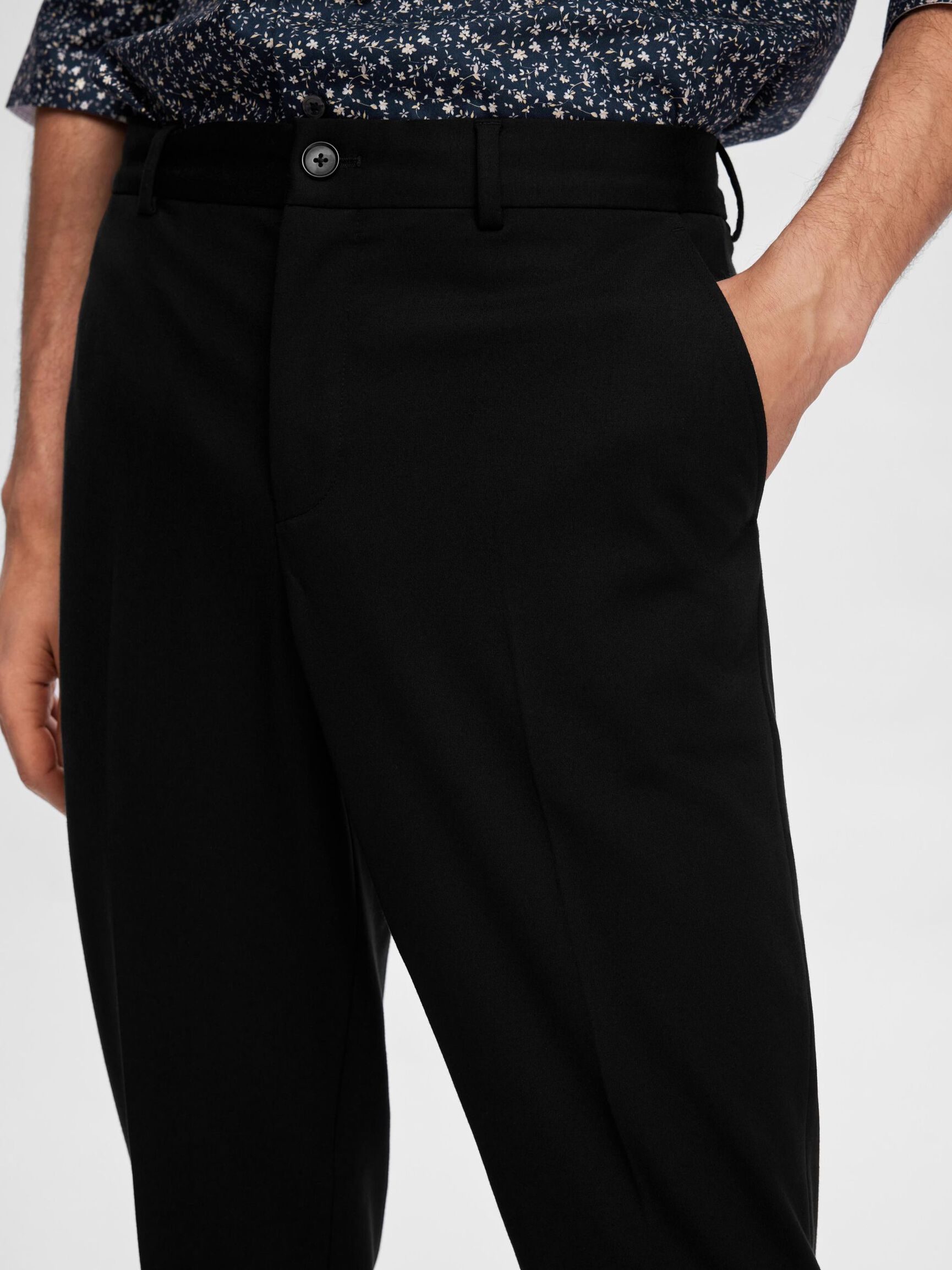 VISKOSEMIX SLIM FIT ANZUGHOSE, Black, highres