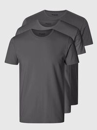 3ER-PACK BAUMWOLL T-SHIRT, Medium Grey Melange, highres