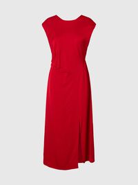 VISCOSE MAXI-JURK, Equestrian Red, highres