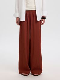 PANTALONI GAMBA AMPIA, Cherry Mahogany, highres