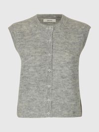 GILET A MAGLIA, Light Grey Melange, highres