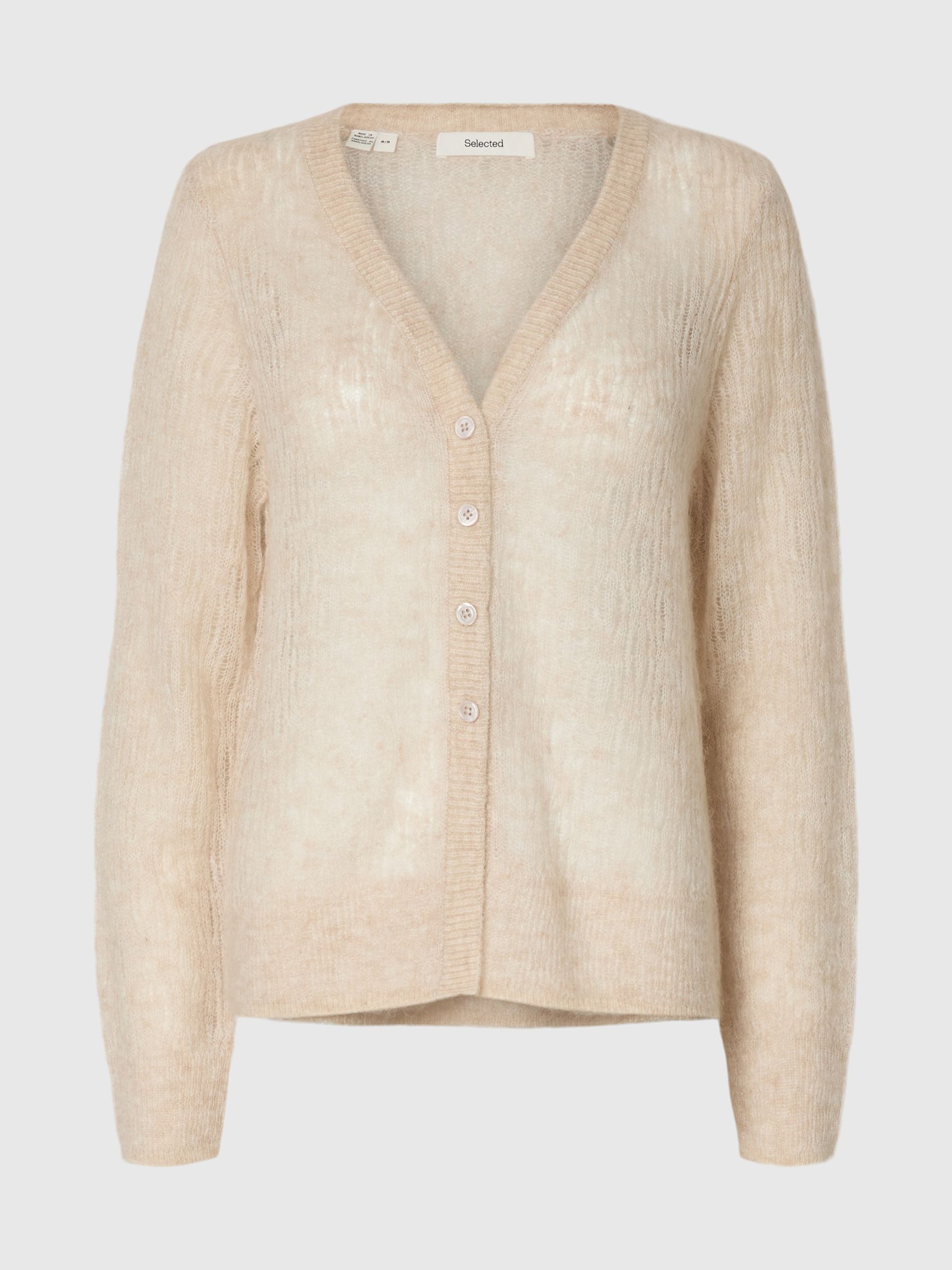 MOHAIR BLEND CARDIGAN, Birch, highres