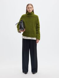 WOOL BLEND HIGH-NECK JUMPER, Cardamom Seed, highres