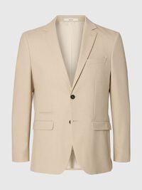 WOVEN WOOL BLEND BLAZER, Egret, highres
