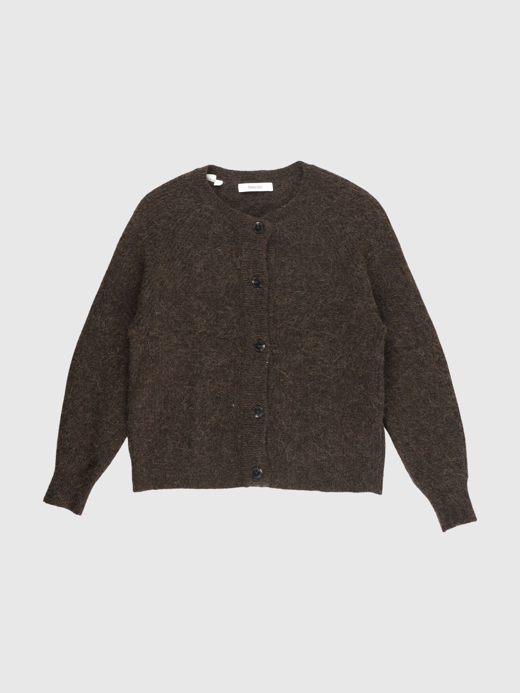 STRIKKET CARDIGAN, Chocolate Chip, highres
