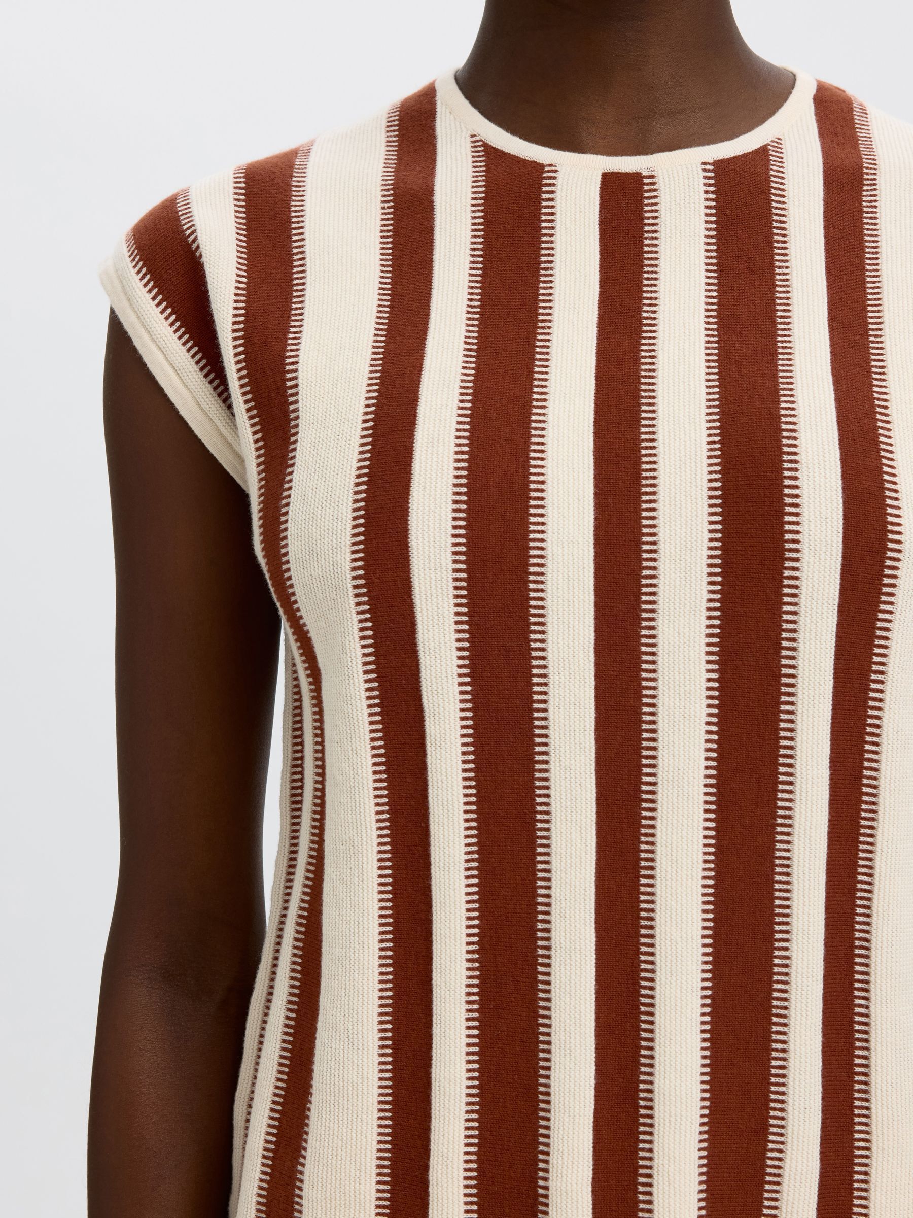 SLEEVELESS KNITTED TOP, Birch, highres