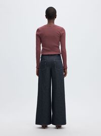 STRIPED LONG-SLEEVED T-SHIRT, Tawny Port, highres