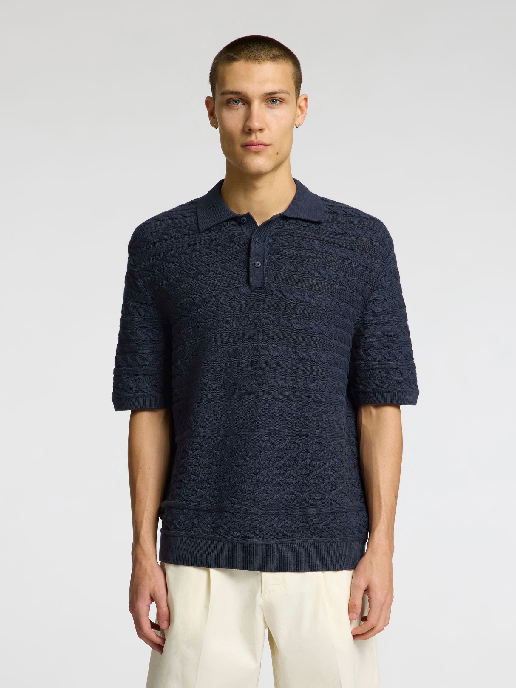 MANCHES COURTES POLO EN MAILLE, Outer Space, highres