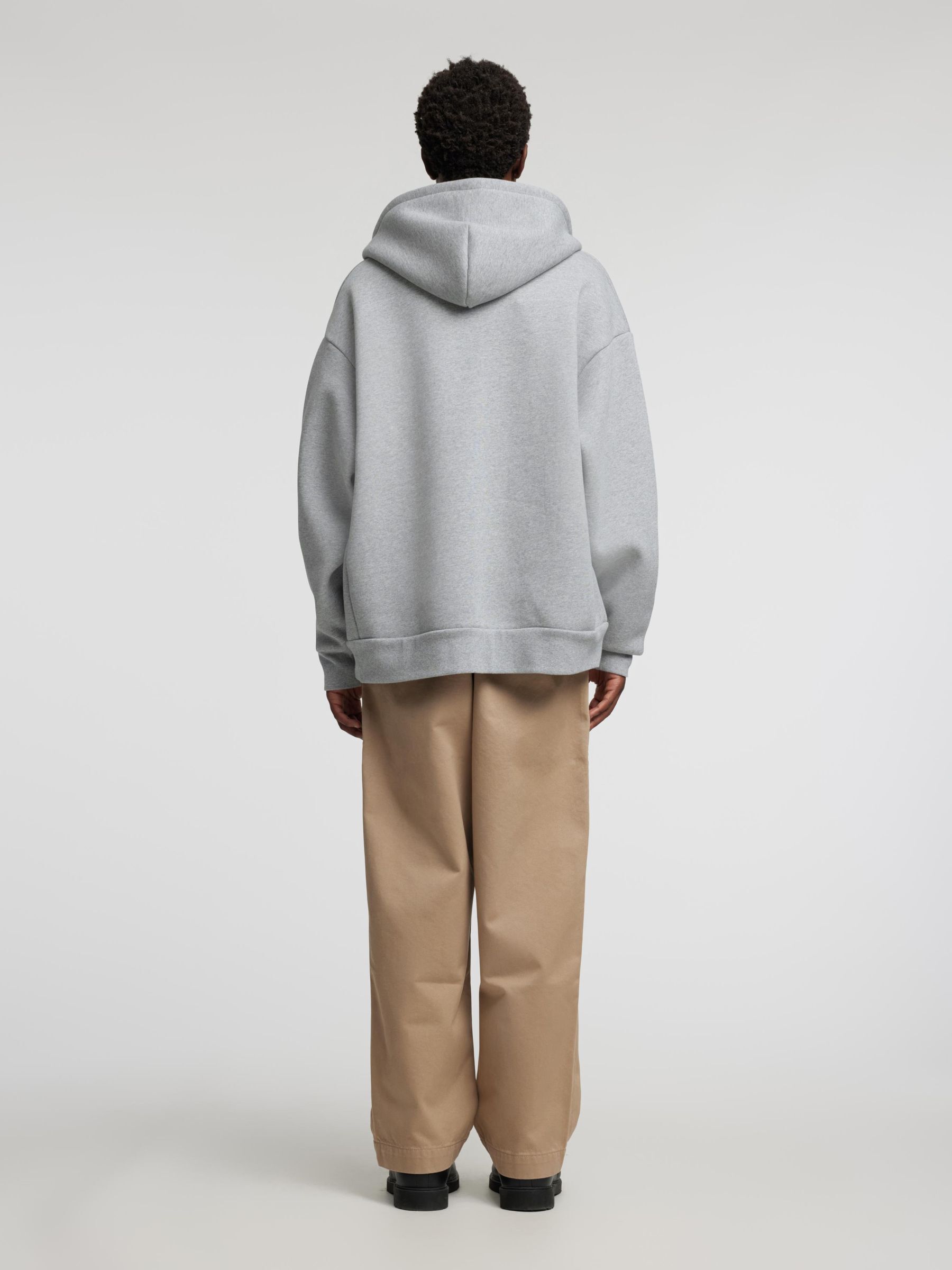 HETTE SWEATSHIRT MED GLIDELÅS, Grey Melange, highres