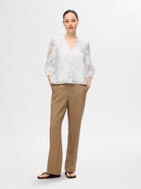 BLOMSTERPRINTET BLUSE, Bright White, highres