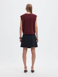 WOOL BLEND  KNITTED VEST, Tawny Port, highres