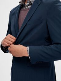 COUPE SLIM EN VISCOSE MÉLANGÉE BLAZER, Blue Depths, highres