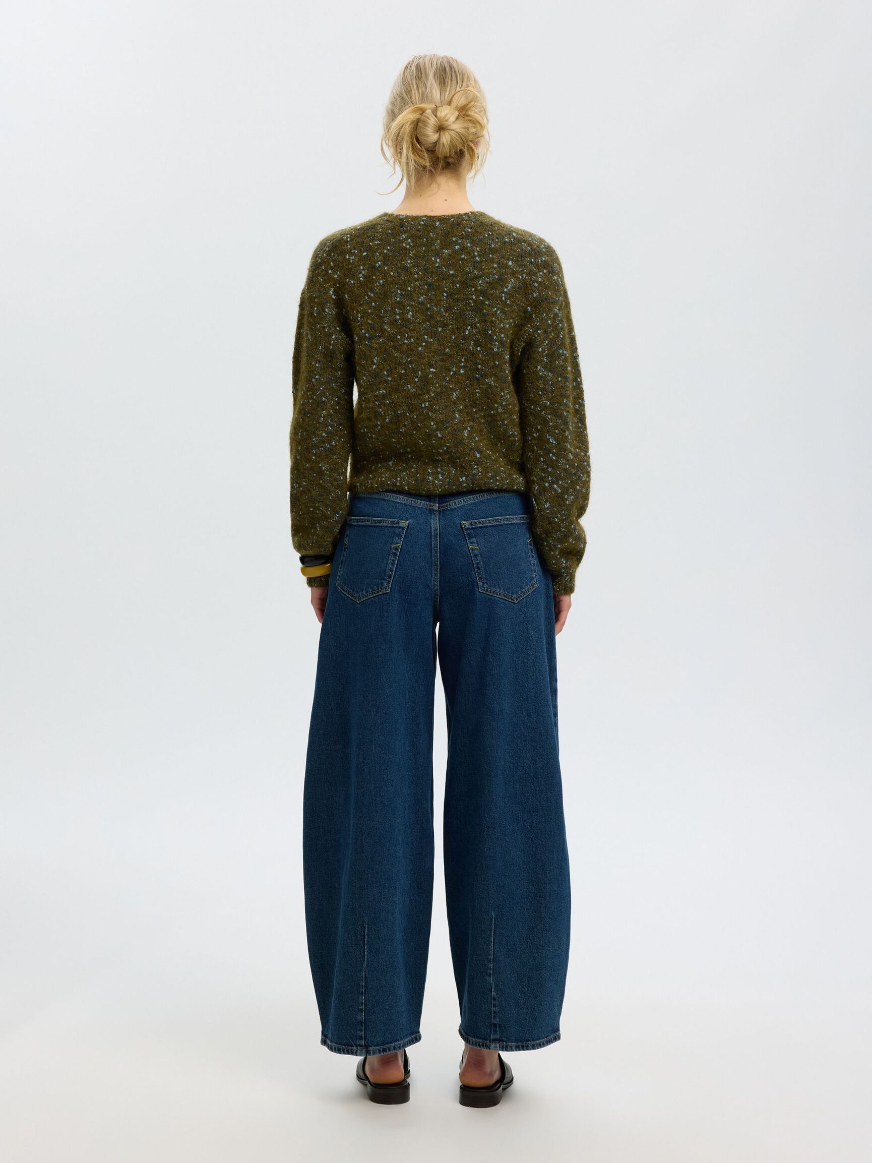CROPPED KNITTED CARDIGAN, Fir Green, highres