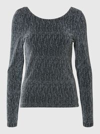 GLITTRIGT LÅNGÄRMAD TOPP, Black, highres
