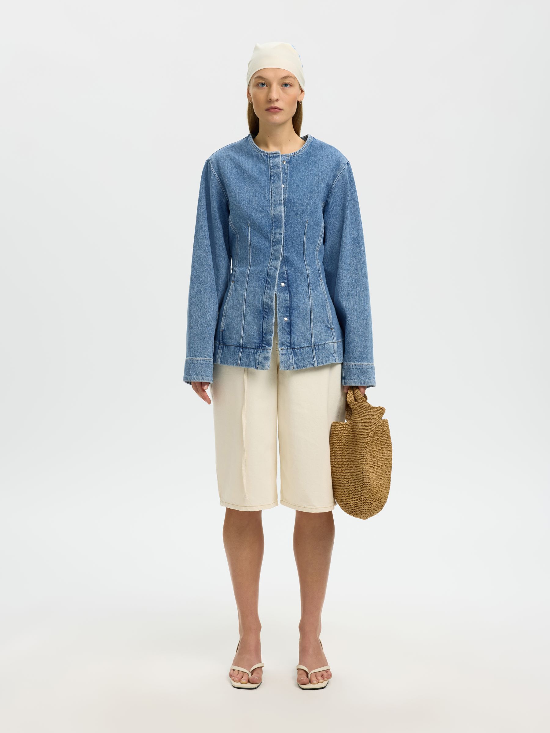 SKRÆDDERSYEDE DENIMJAKKE, Light Blue Denim, highres