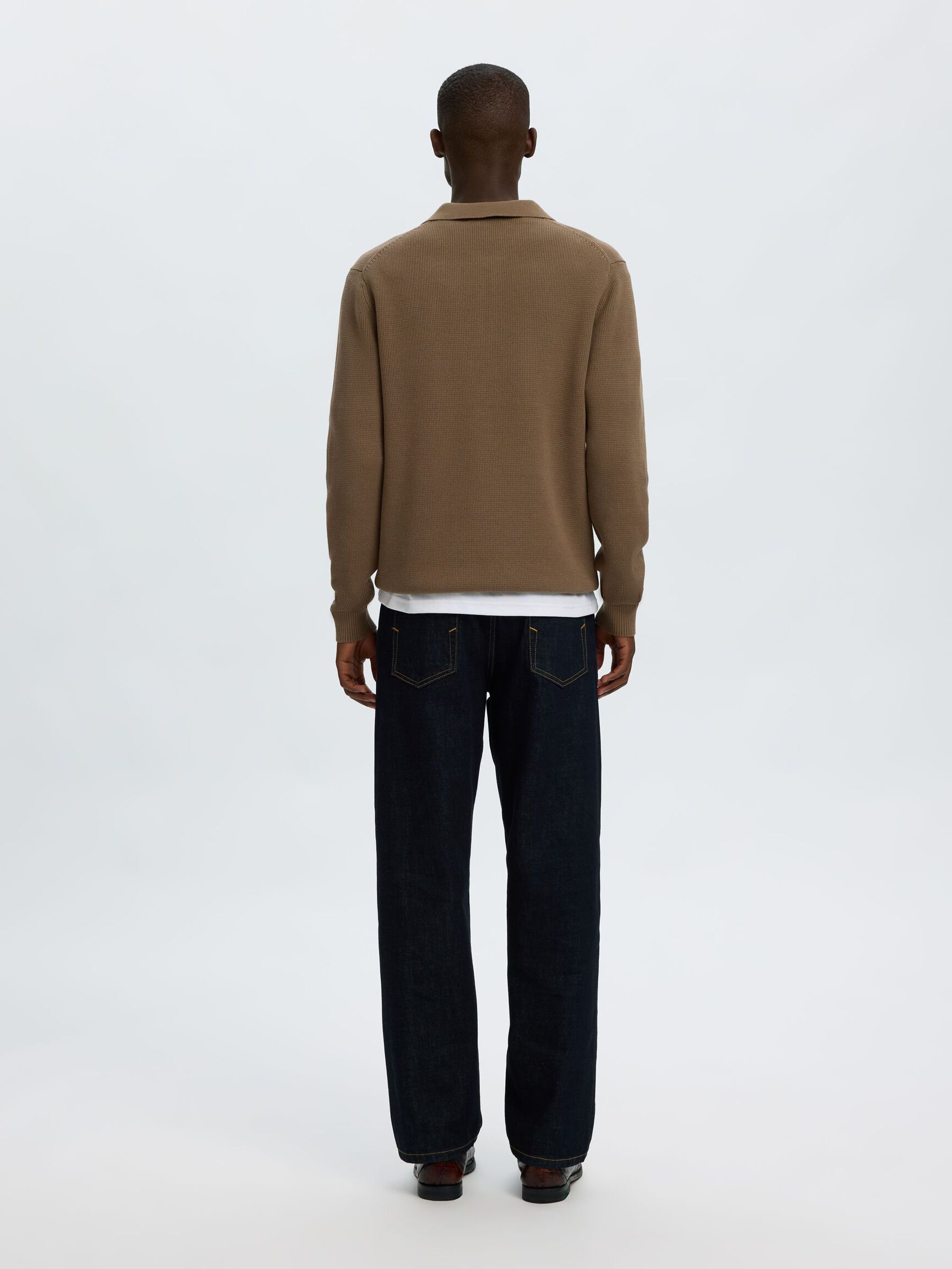 LONG SLEEVED HALF-ZIP JUMPER, Morel, highres