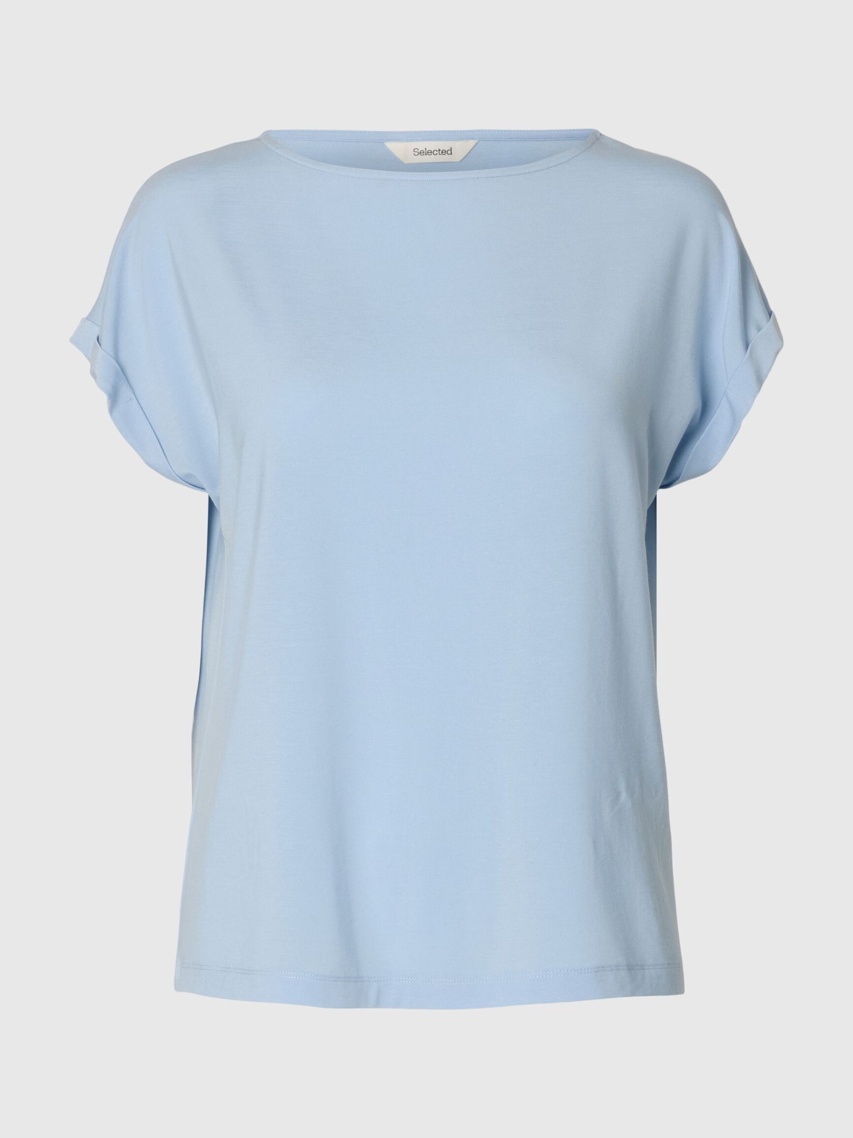 BOATNECK T-SHIRT, Cashmere Blue, highres