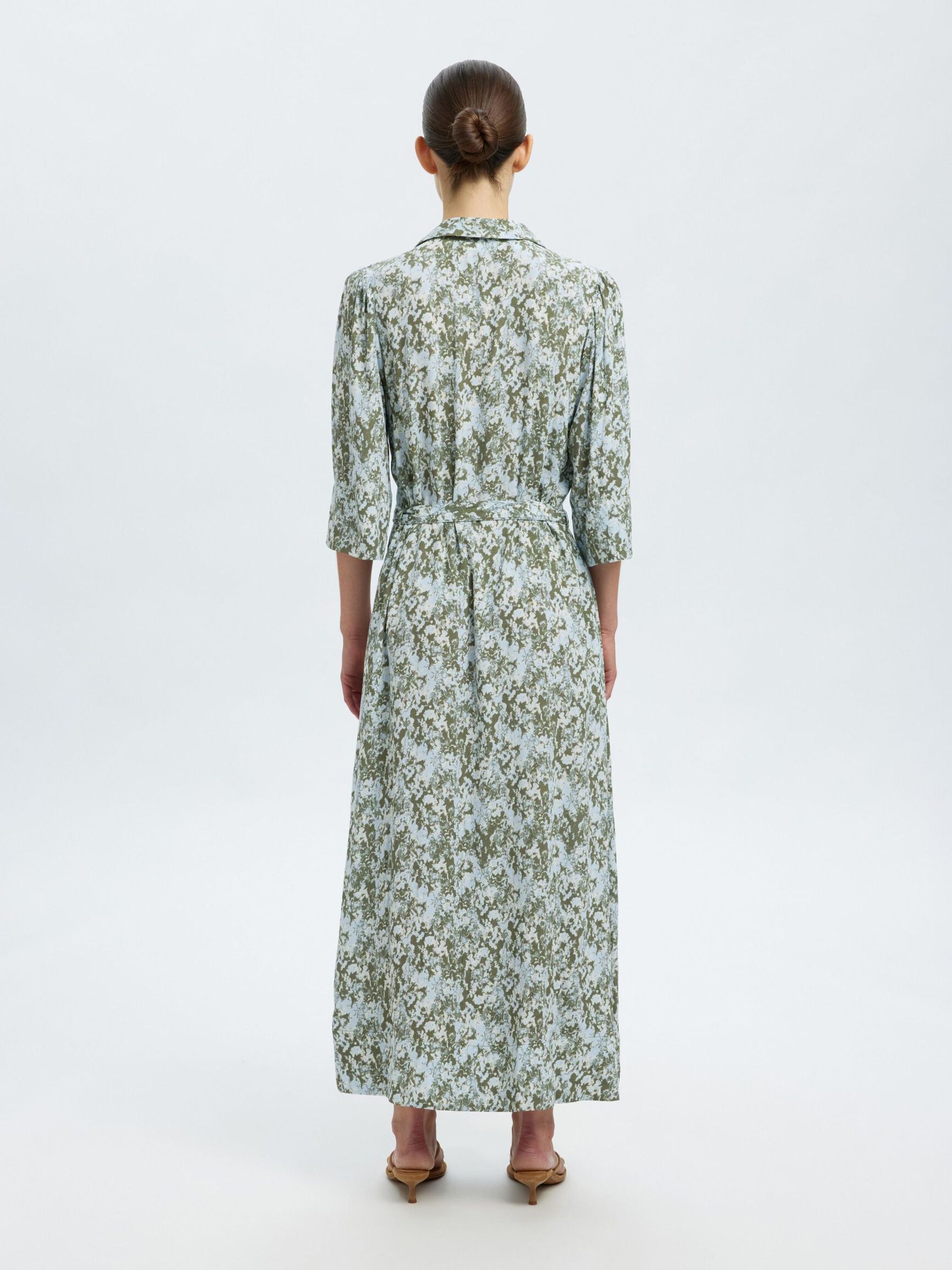 VISCOSE MAXI JURK, Deep Lichen Green, highres