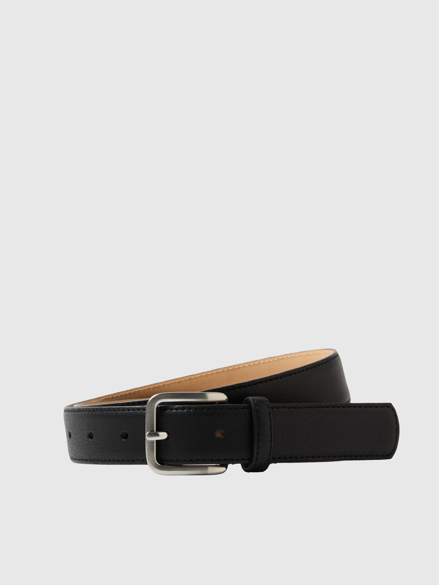 CLASSIQUE CEINTURE EN CUIR, Black, highres