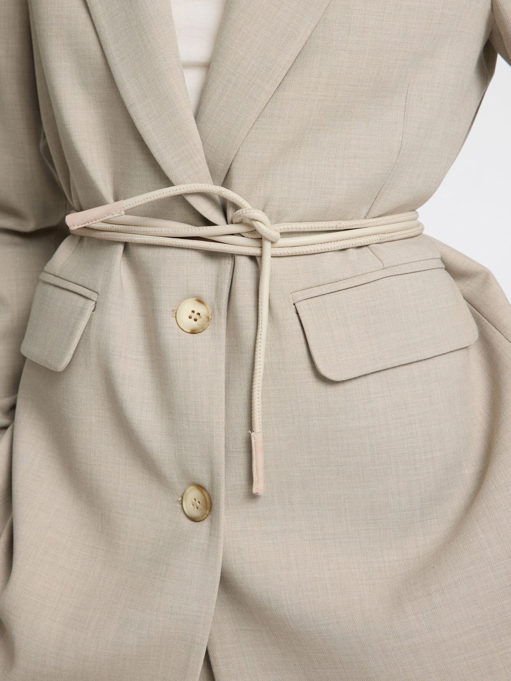 LEATHER ROBE BELT, Birch, highres
