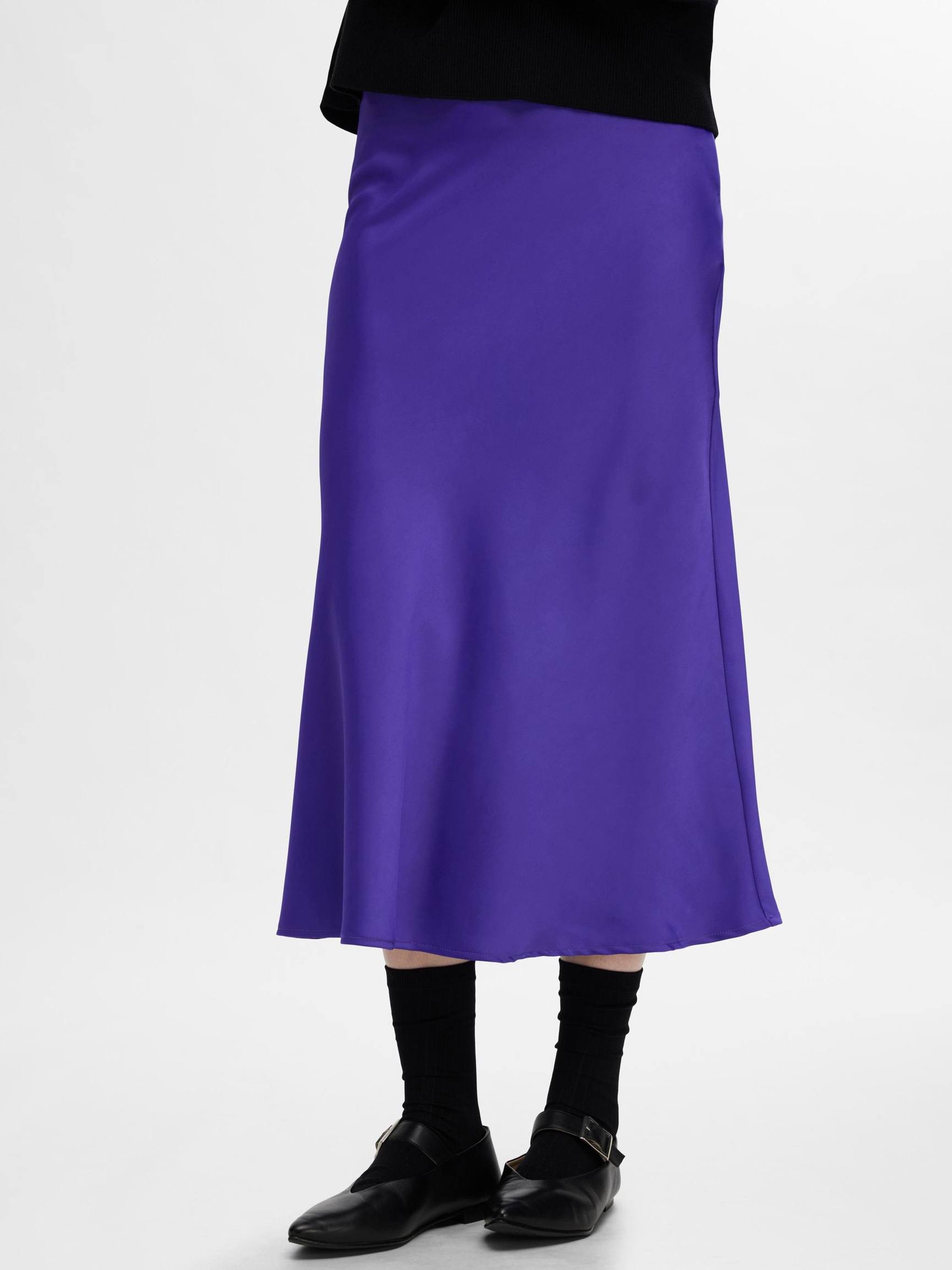 SATIJN MIDDELLANGE ROK, Liberty, highres
