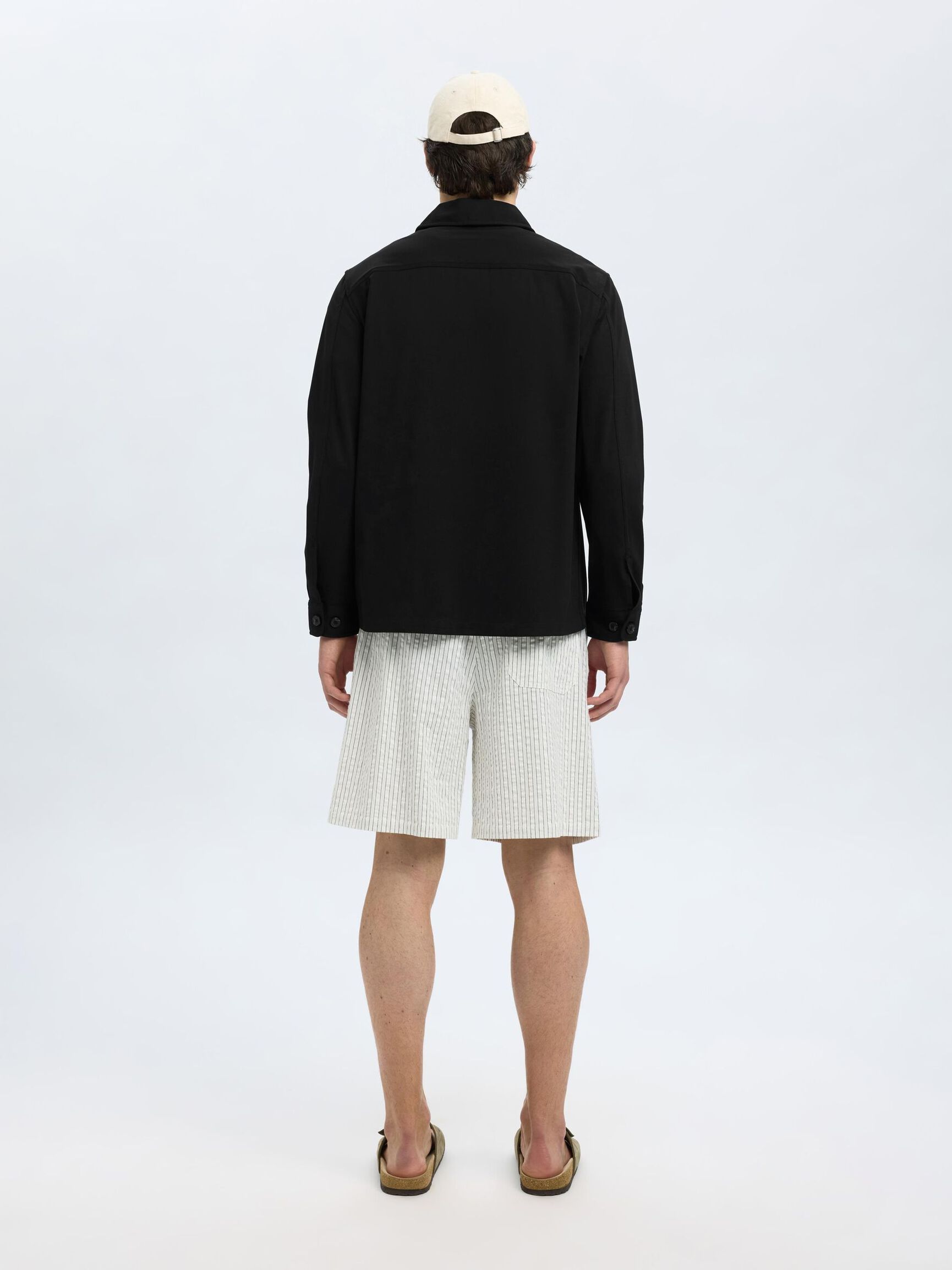 LONG SLEEVED OVERSHIRT, Black, highres