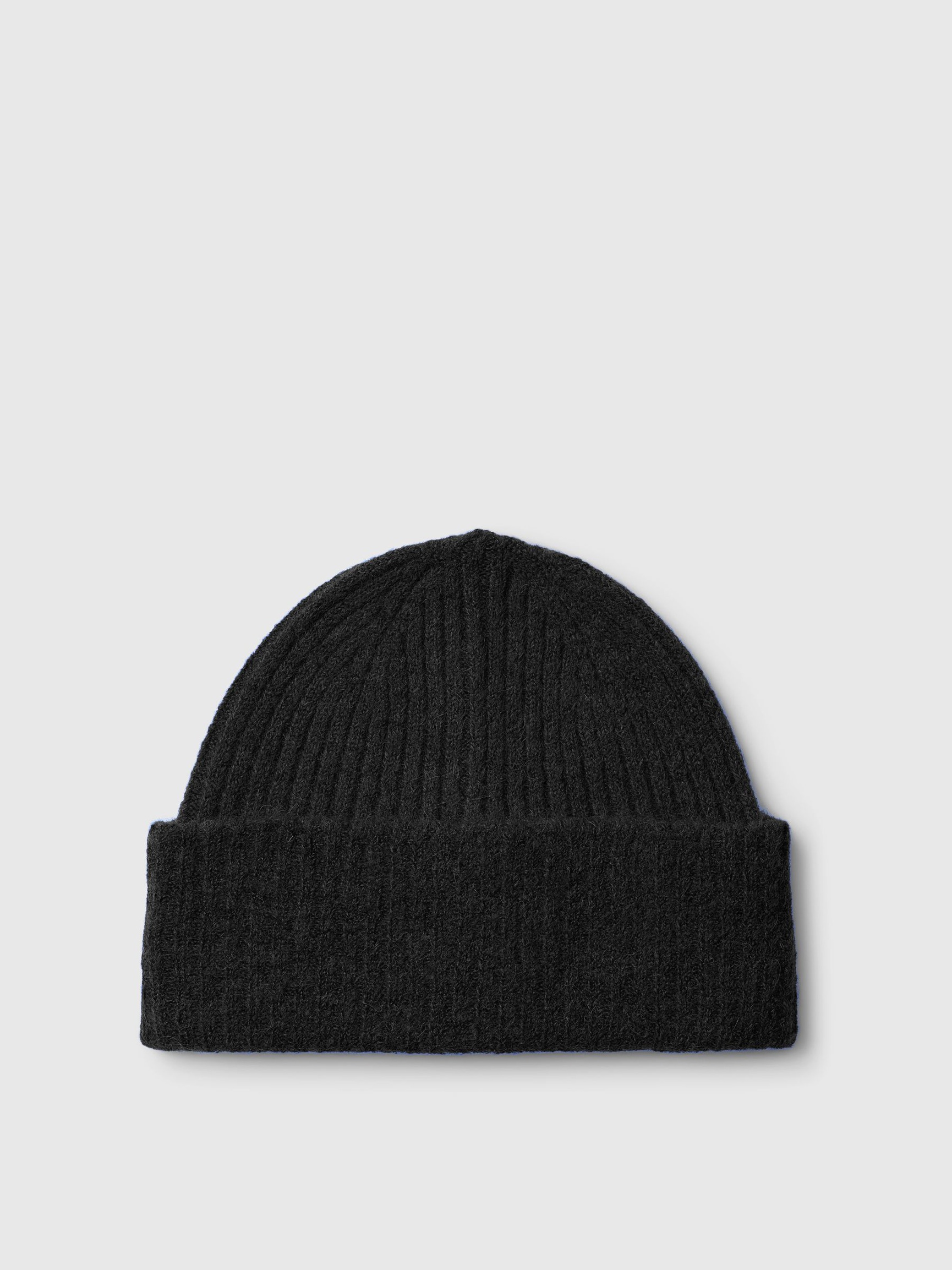 WOOL BLEND BEANIE, Black, highres