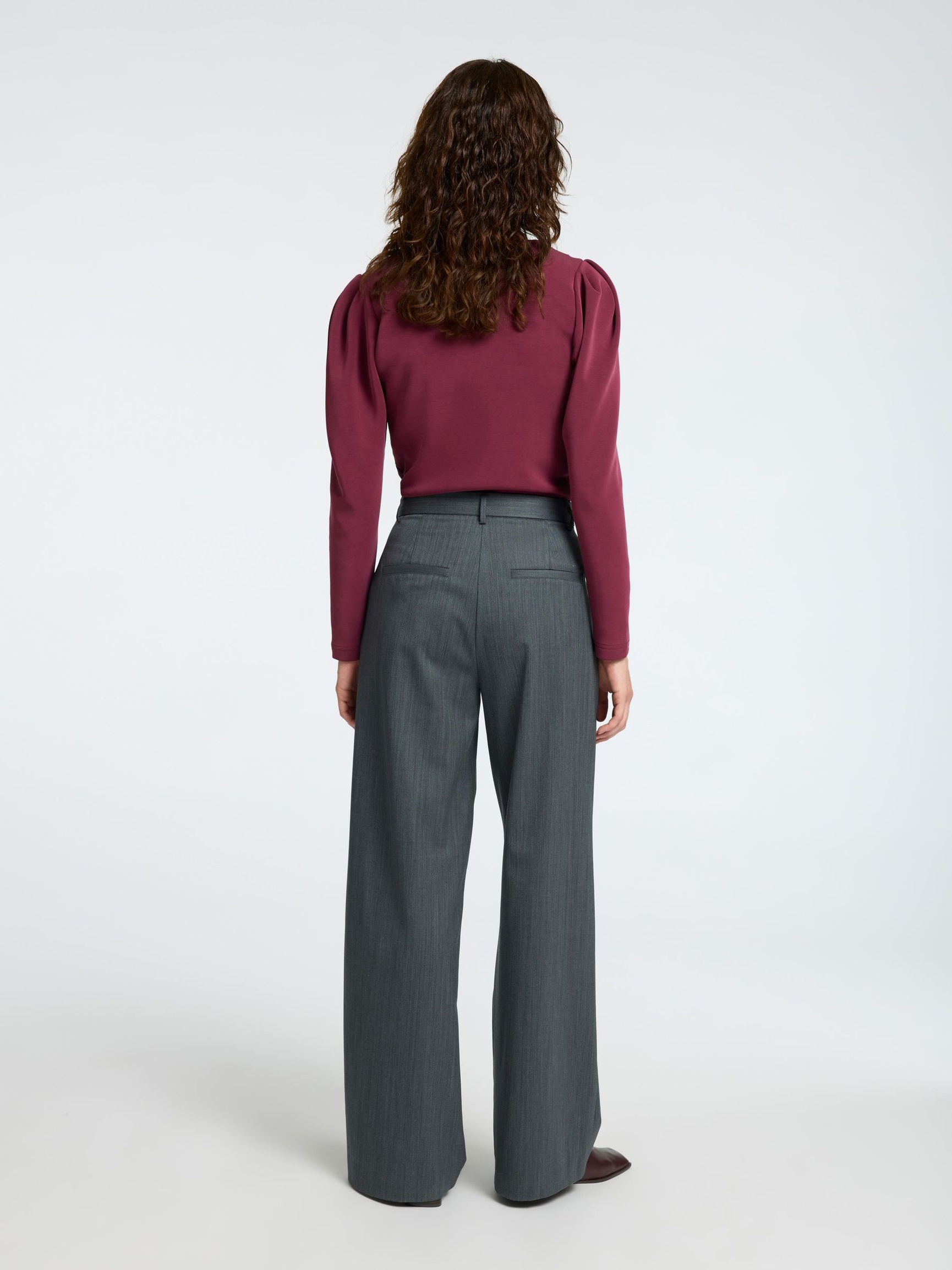 DRAPED V-NECK TOP, Zinfandel, highres