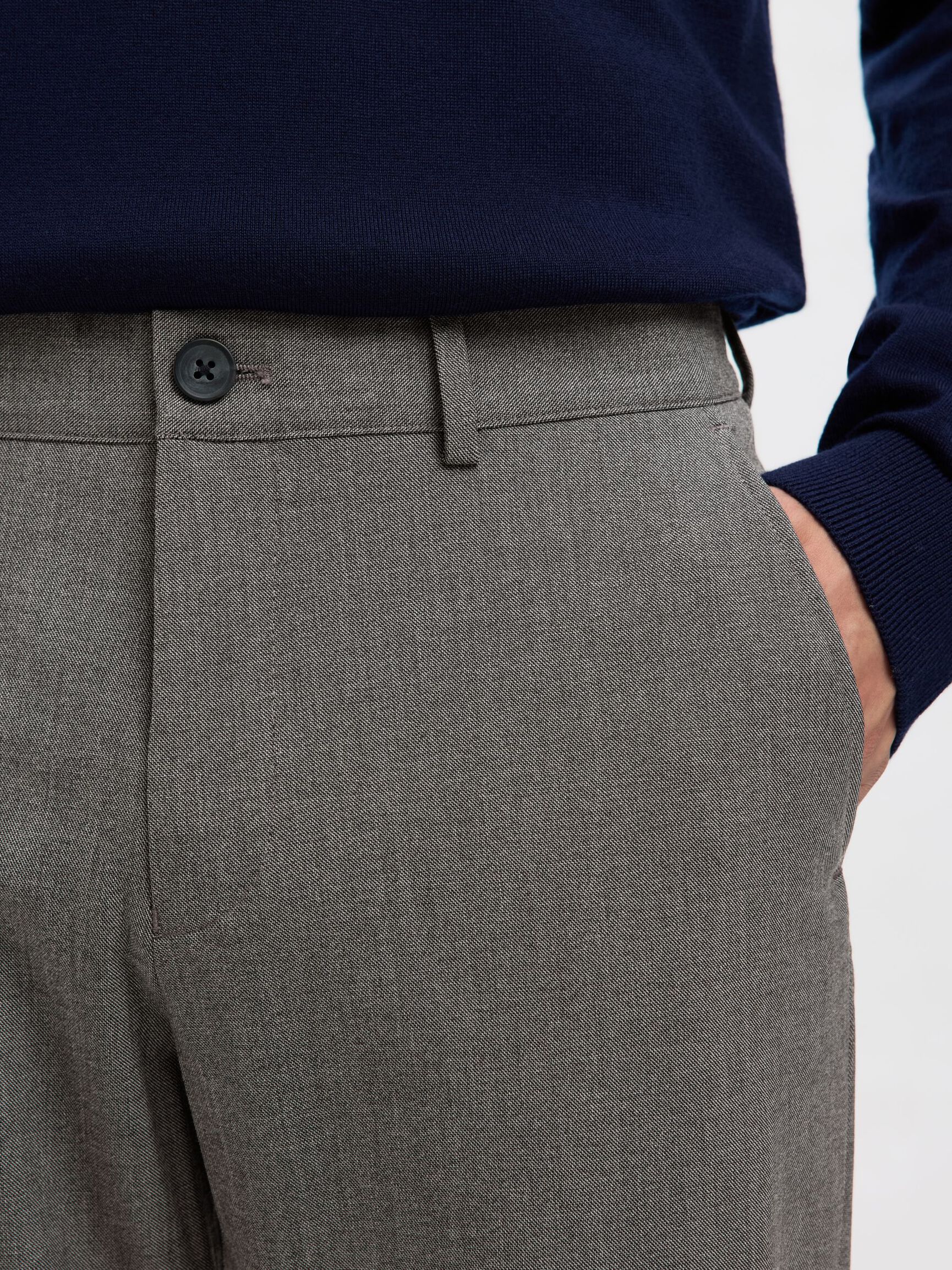 175 SLIM-FIT TROUSERS, Grey Melange, highres