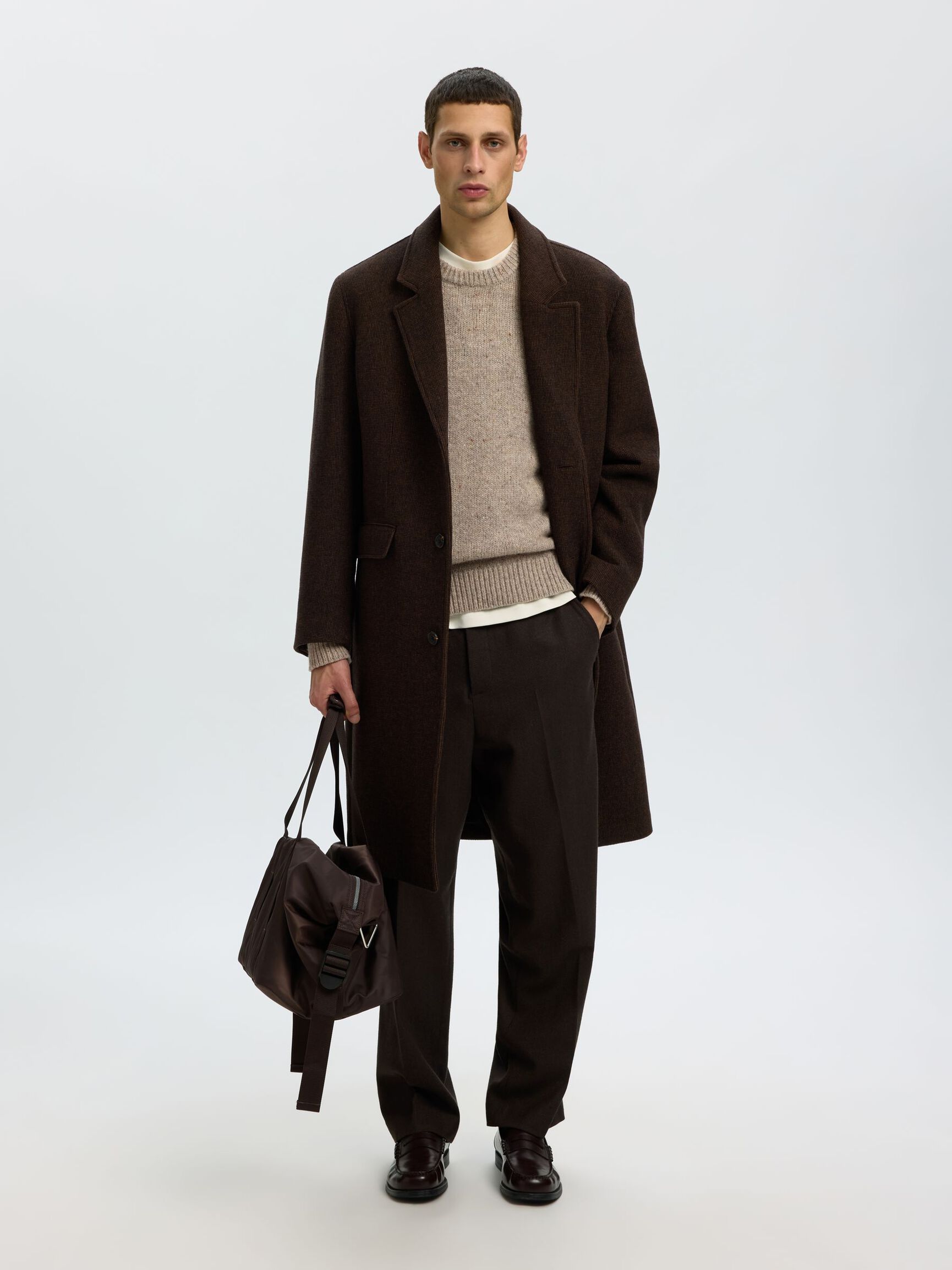 WOOL BLEND RELAXED FIT JUMPER, Oatmeal, highres