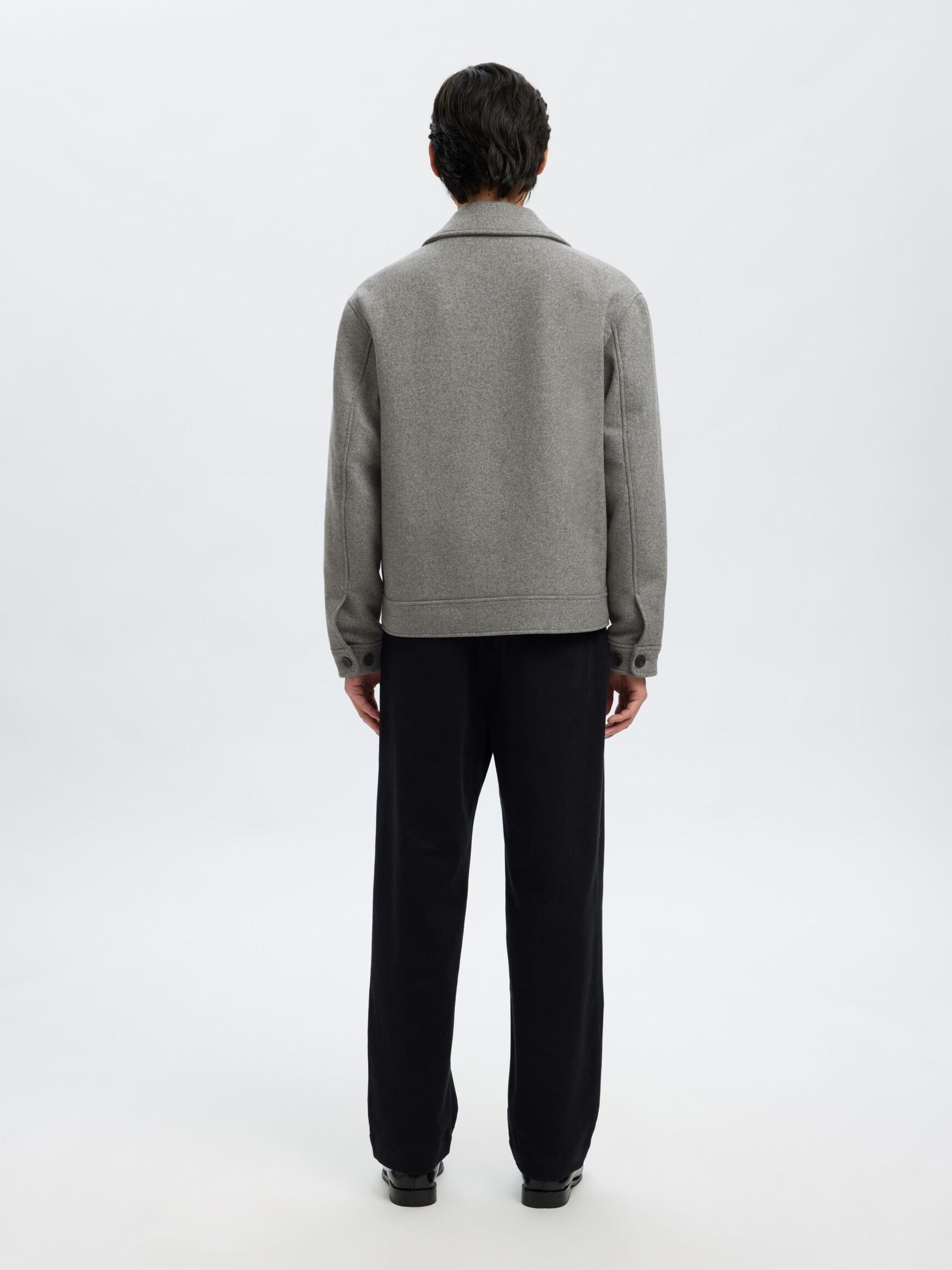 WOLLMIX KURZJACKE, Grey Melange, highres