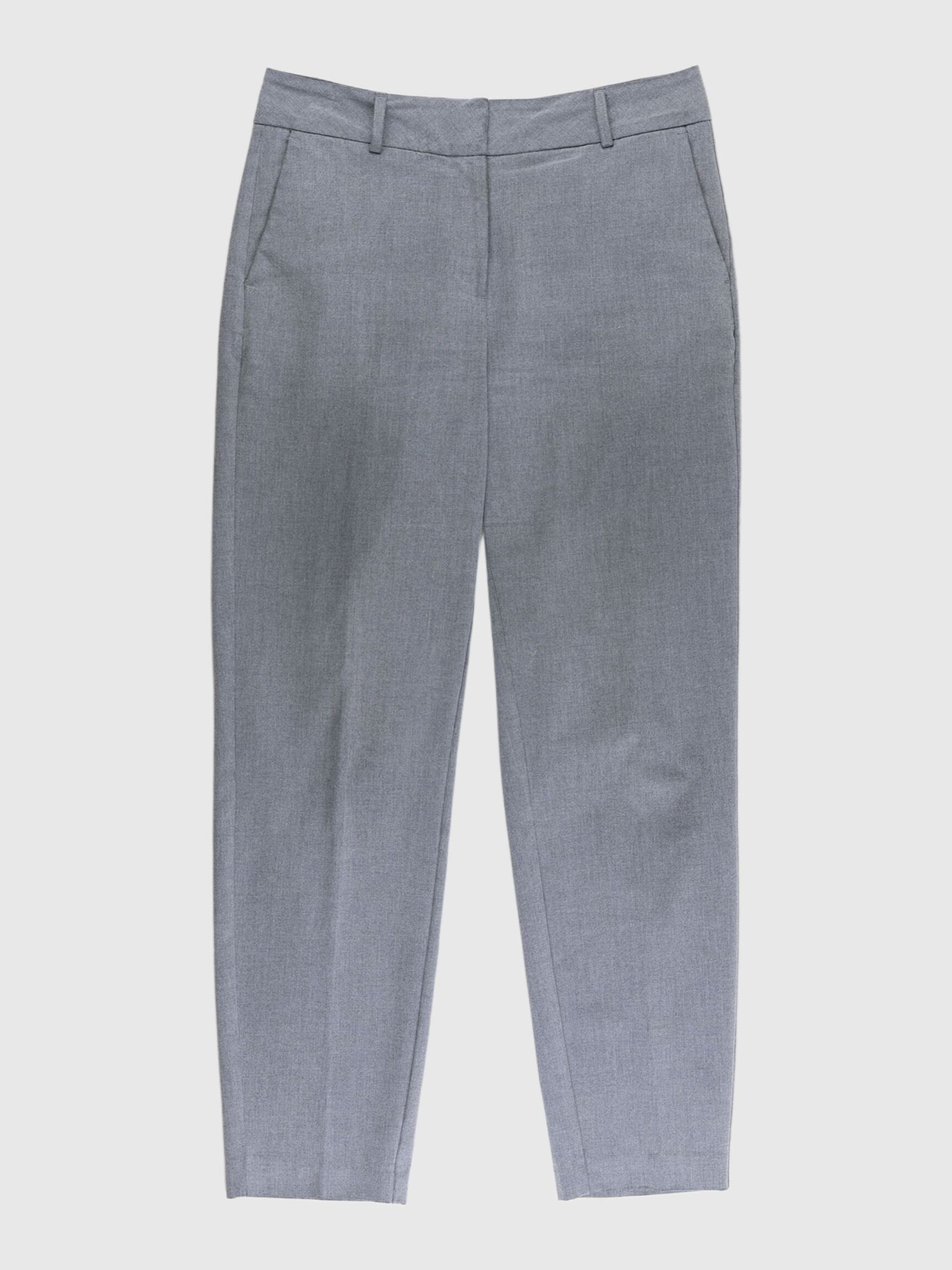 CROPPED TAPERED BUKSER, Medium Grey Melange, highres
