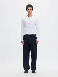RIBBET KNAPP T-SKJORTE, Bright White, highres