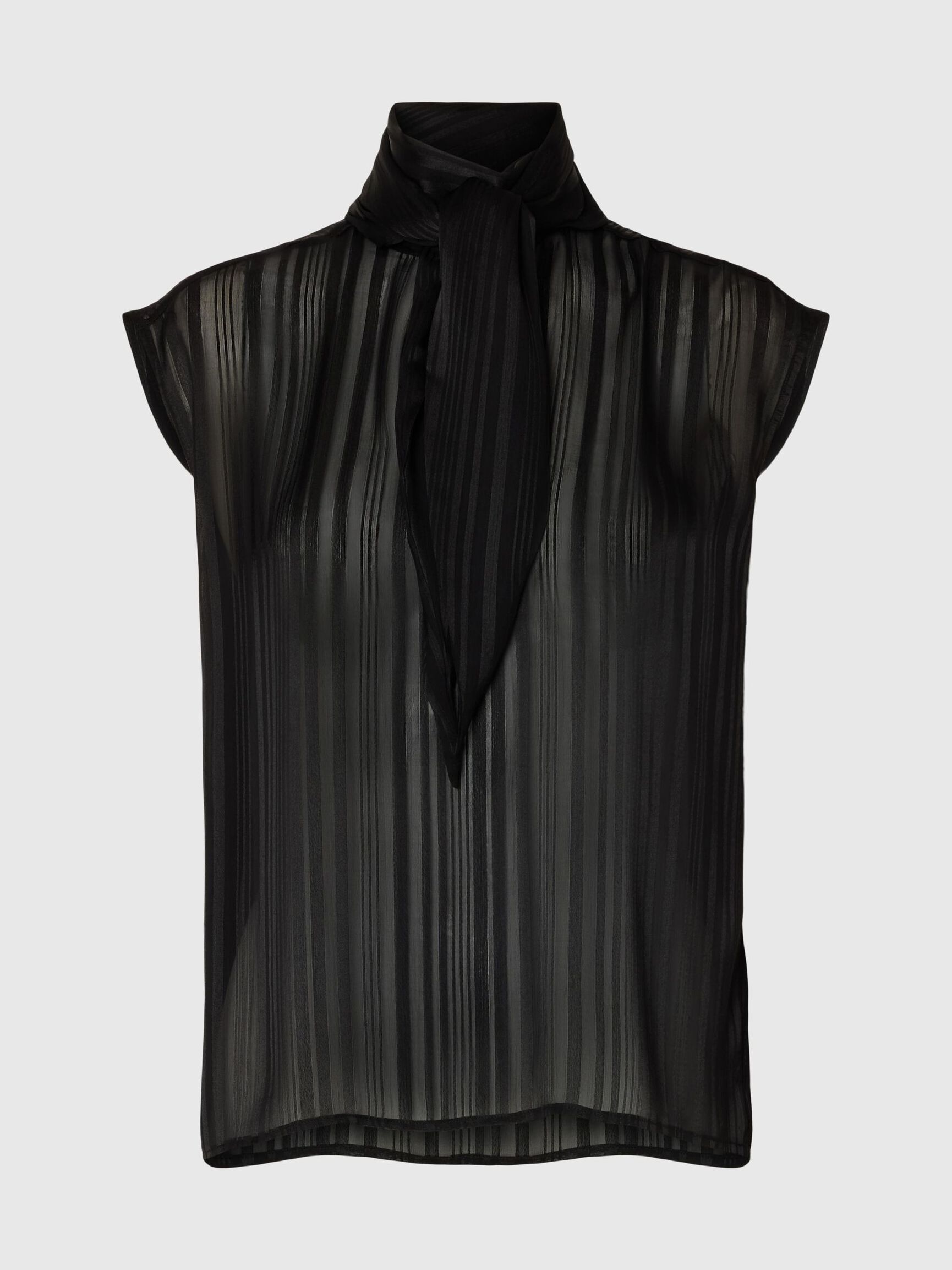HIGH NECK SLEEVELESS TOP, Black, highres