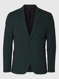 COUPE SLIM EN VISCOSE MÉLANGÉE BLAZER, Forest Night, highres