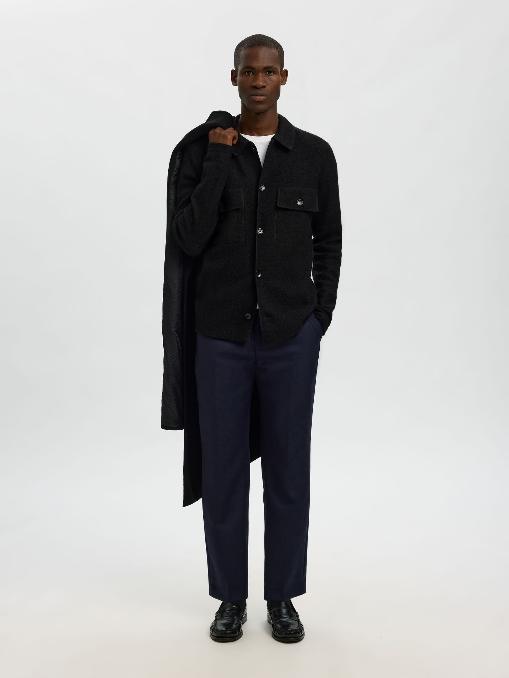 CARDIGAN, Black, highres